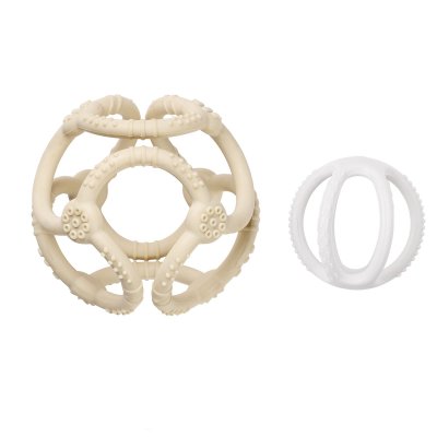 Set de 2 balles en silicone argile et blanc