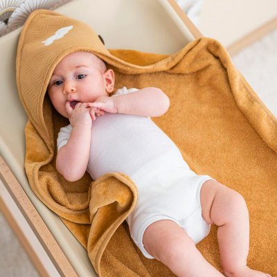 Cape de bain et gant de toilette charlie
