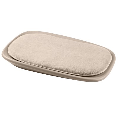 Matelas à langer en mousse softy taupe + coussin en éponge pour matelas à langer taupe