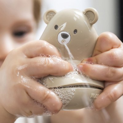 Silicone set 3 aspergeurs bain silicone lavables framboise/rose clair/sable