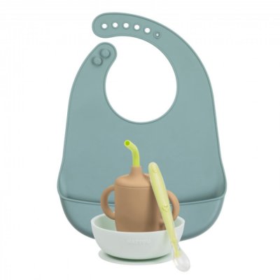 Coffret repas silicone vert