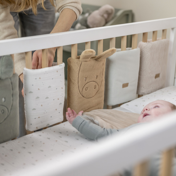 Lot de 6 protège-barreaux de lit bébé loulou Nattou
