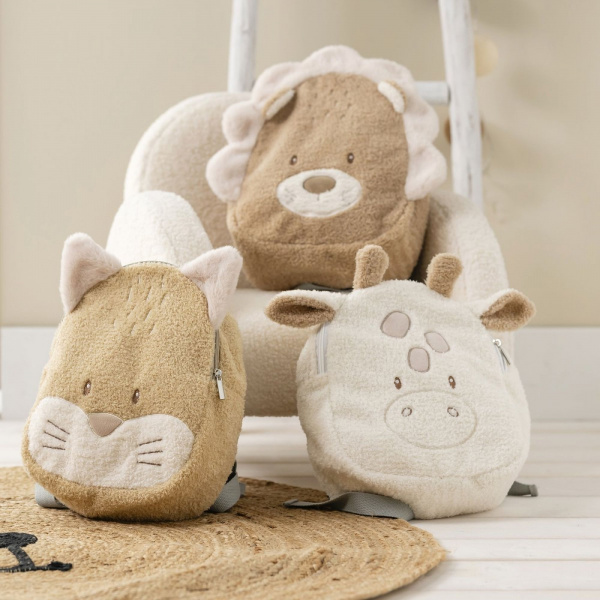 Sac à dos renard teddy bouclette miel Nattou