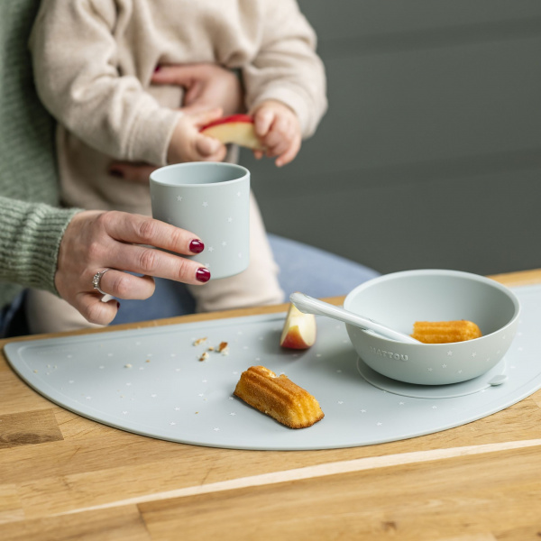 Coffret repas 4 pièces en silicone vert /etoile Nattou