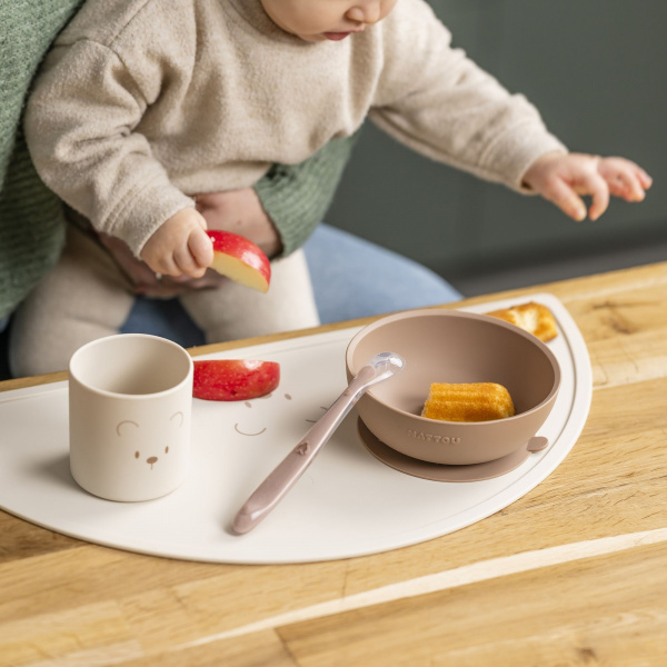 Coffret repas 4 pièces en silicone nature Nattou