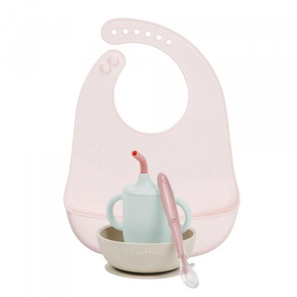 Coffret repas silicone rose Nattou