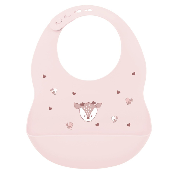 Bavoir en silicone biche rose Nattou