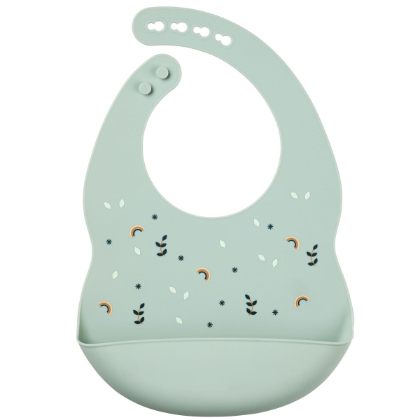Bavoir en silicone vert avec imprimé Nattou