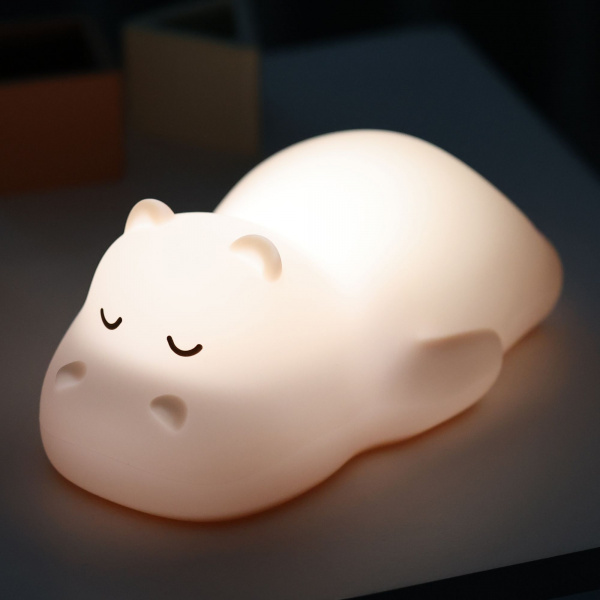 Veilleuse silicone hippopotame bicolore Nattou