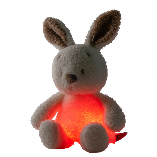 Veilleuse sleepy peluche lapin bouclette ecru Nattou