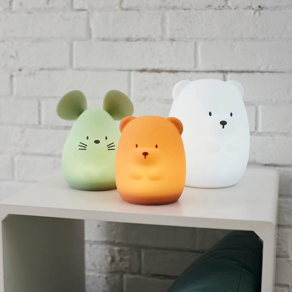 Veilleuse grand ours blanc 16cm silicone Nattou