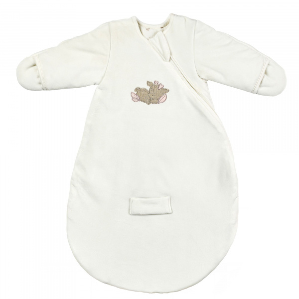 Gigoteuse hiver 0-6 mois manches fanfan velours blanc Nattou