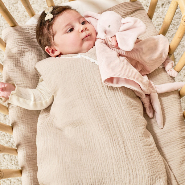 Gigoteuse hiver naissance fanfan gaze de coton sable Nattou