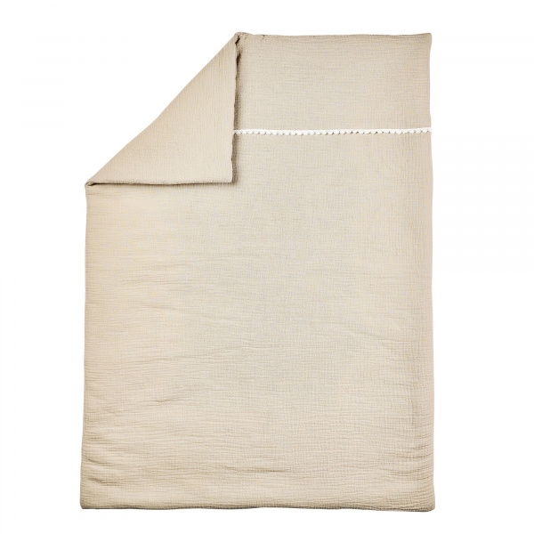 Couverture 75x100cm gaze de coton sable Nattou