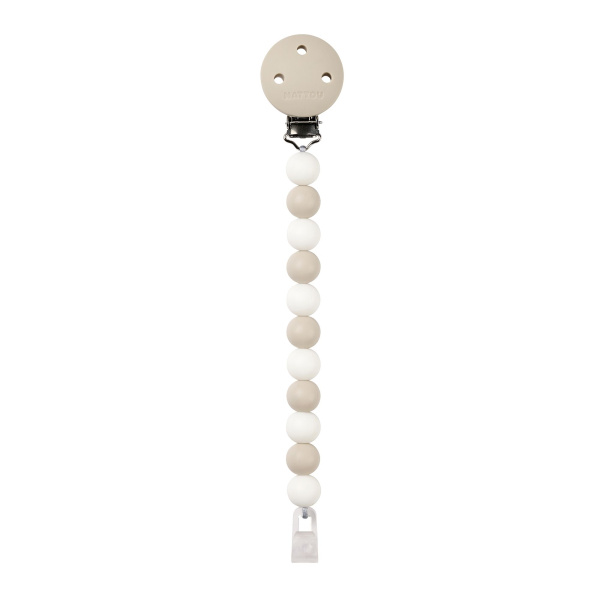 Attache tétine en silicone argile/blanc Nattou