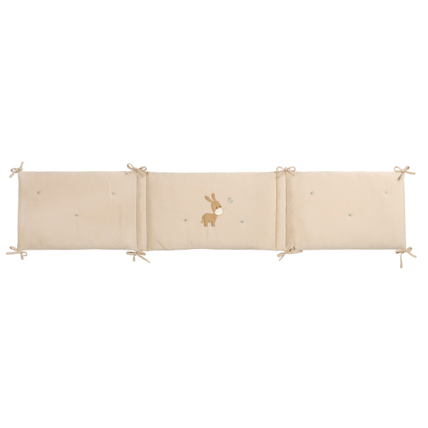 Tour de lit bébé réversible en velours loulou 180 cm sable Nattou