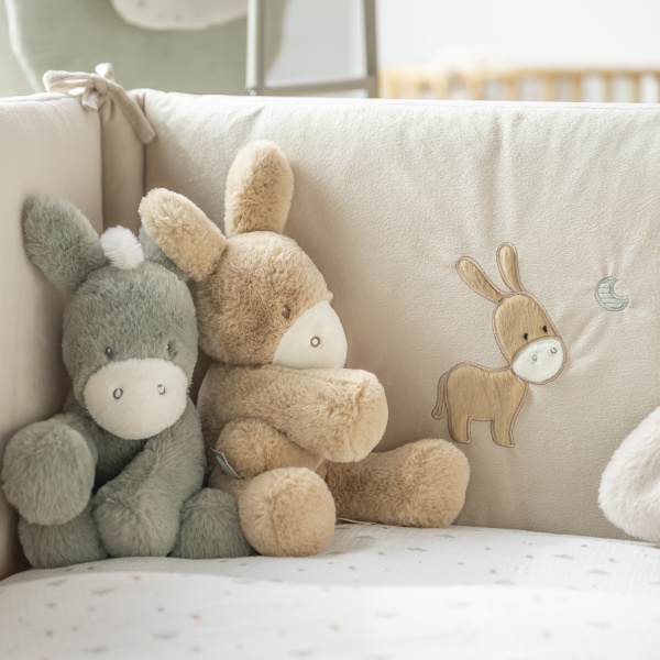 Tour de lit bébé réversible en velours loulou 180 cm sable Nattou