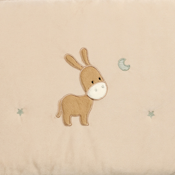 Tour de lit bébé réversible en velours loulou 180 cm sable Nattou
