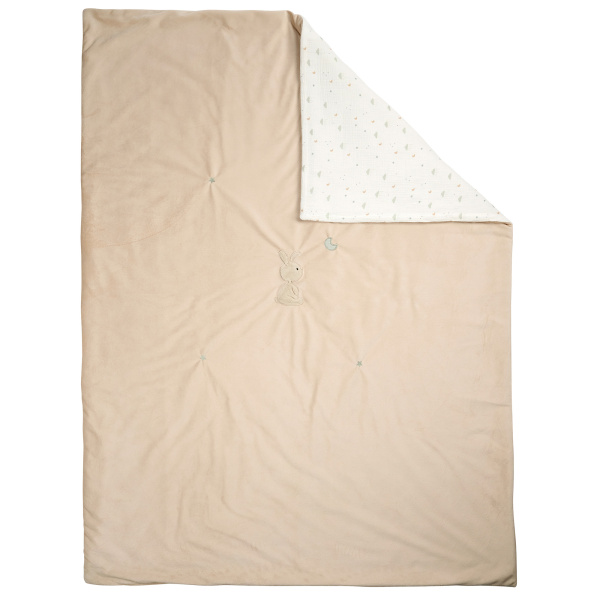 Couverture édredon réversible velours et gaze de coton loulou 100 x 135 cm Nattou
