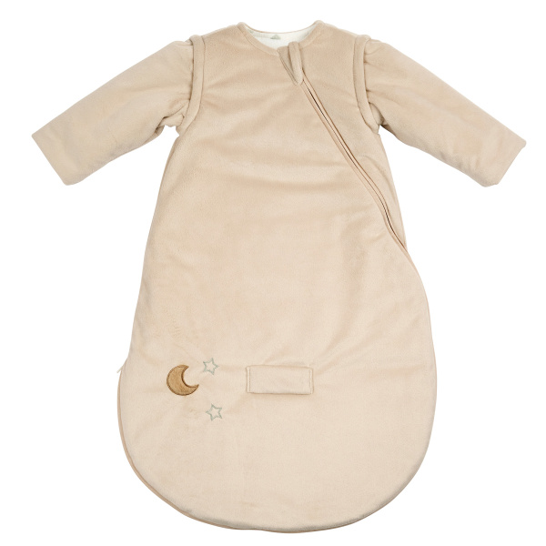 Gigoteuse bébé manches amovibles velours loulou 70 cm sable Nattou