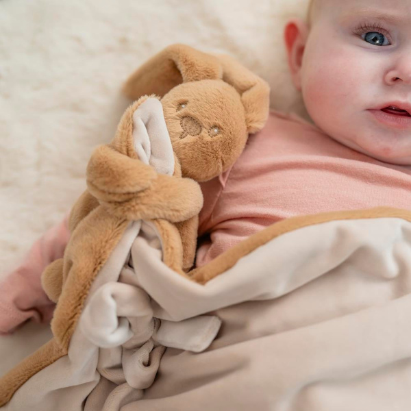 Couverture bébé avec doudou beige ambré lapidou Nattou