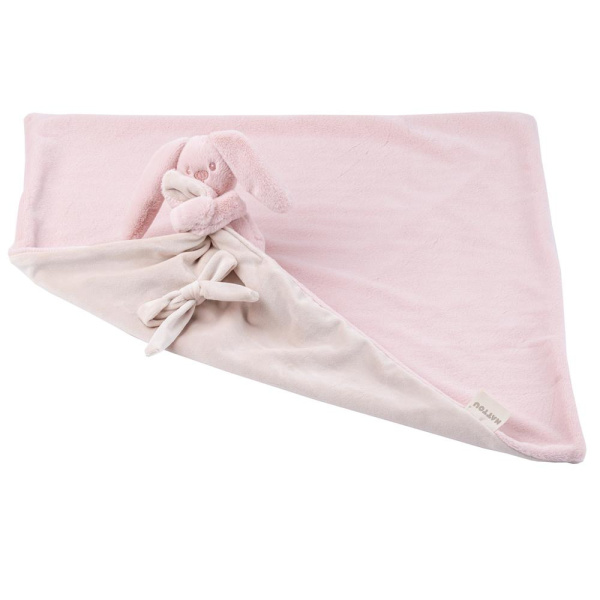 Couverture bébé avec doudou rose poudré lapidou Nattou