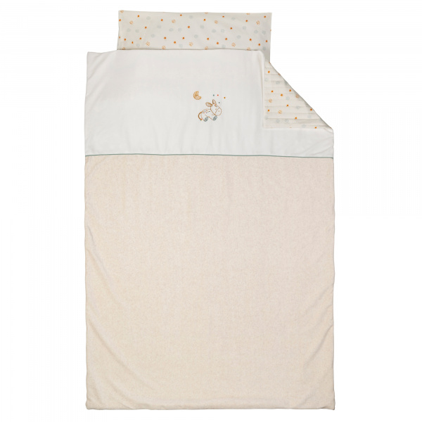 Housse de couette avec taie 100x140cm léo l'âne Nattou