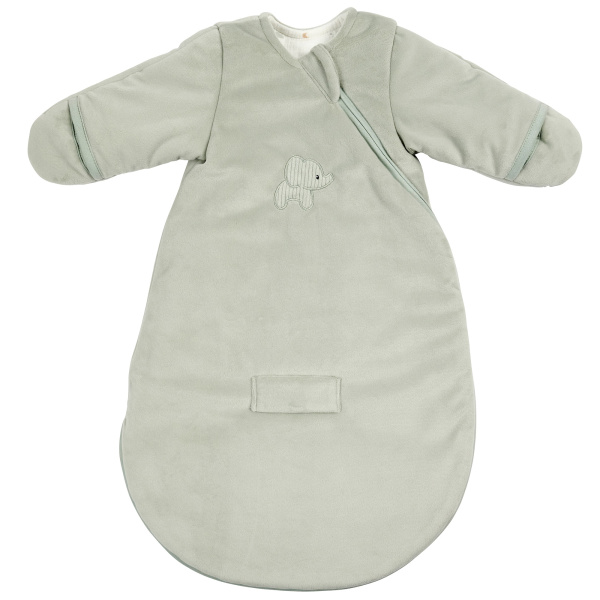 Gigoteuse mi saison manches 60cm velours vert tilleul Nattou