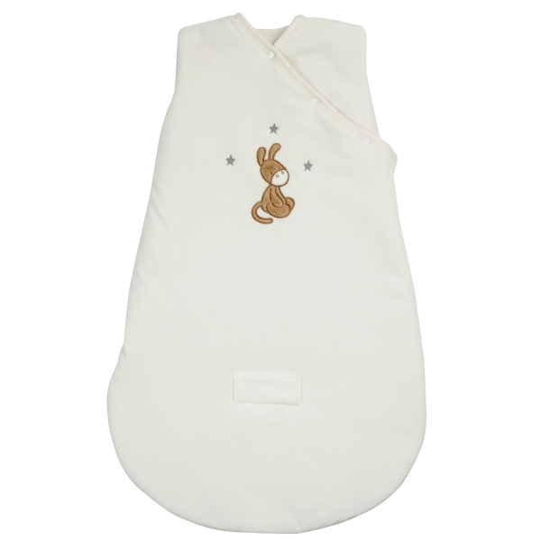 Gigoteuse mi saison 70cm sans manches velours ecru Nattou