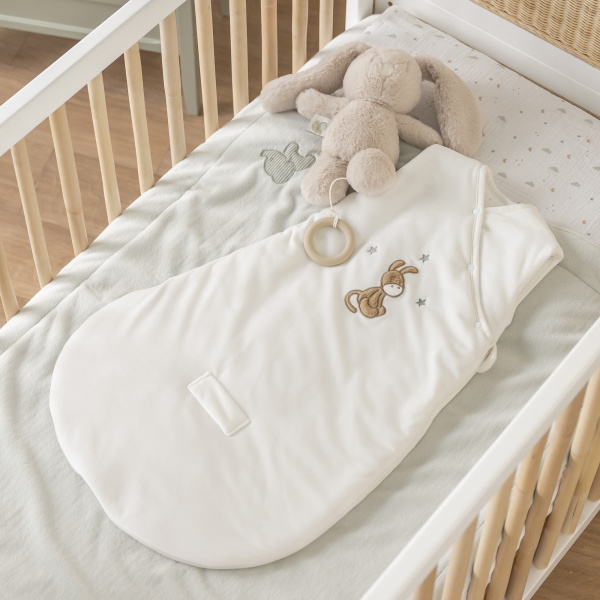Gigoteuse mi saison 70cm sans manches velours ecru Nattou