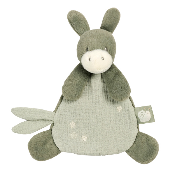 Mini doudou loulou âne vert fonce Nattou