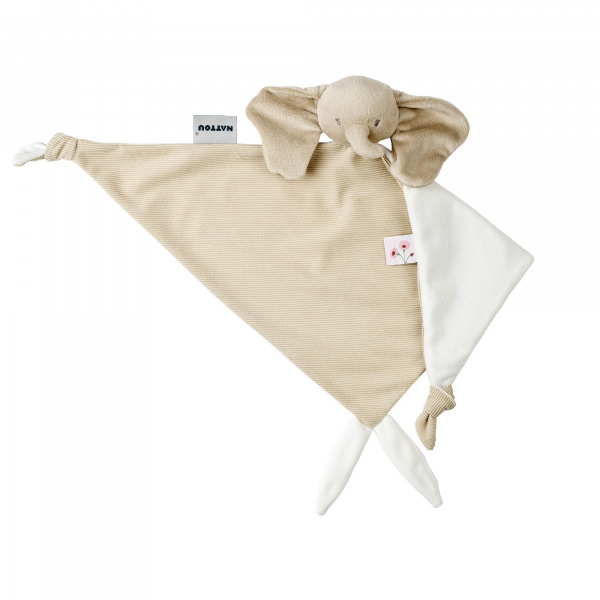 Maxi doudou fanfan éléphant velours côtelé sable fanfan Nattou