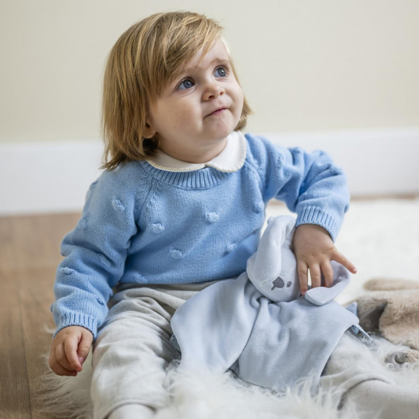 Doudou lapidou phosphorescent glow avec motif imprimé bleu pastel Nattou