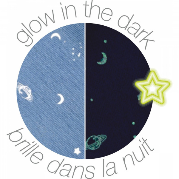 Doudou lapidou phosphorescent glow avec motif imprimé bleu pastel Nattou