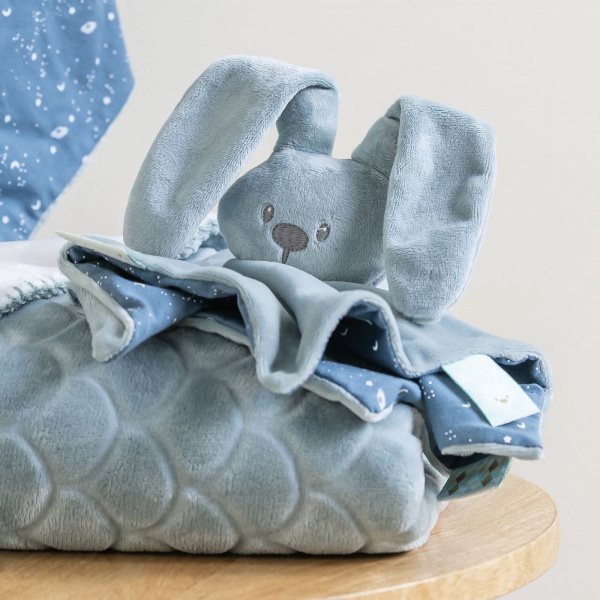 Doudou lapidou phosphorescent glow avec motif imprimé vert de gris 27 cm Nattou