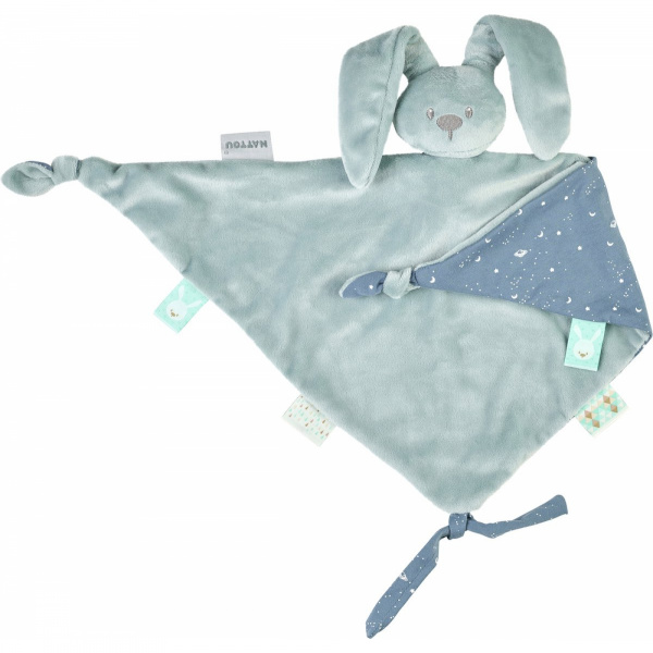 Maxi doudou lapidou phosphorescent glow avec motif imprimé vert de gris Nattou