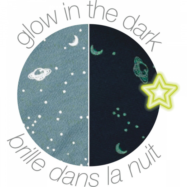 Maxi doudou lapidou phosphorescent glow avec motif imprimé vert de gris Nattou