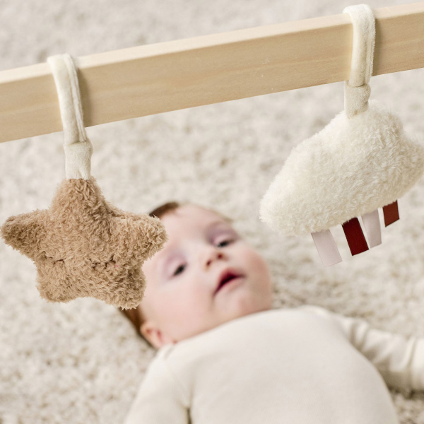 Arches en bois avec jouets à suspendre corail Nattou