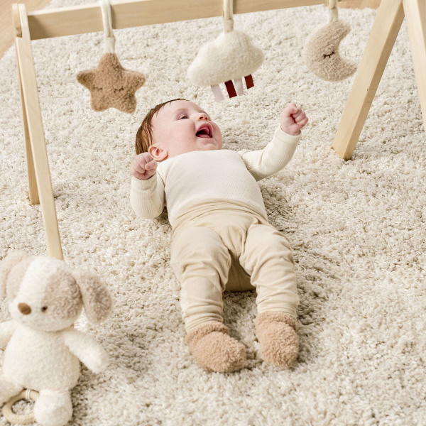 Arches en bois avec jouets à suspendre corail Nattou