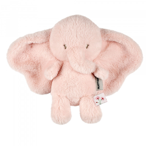 Peluche éléphant longs poils rose fanfan Nattou