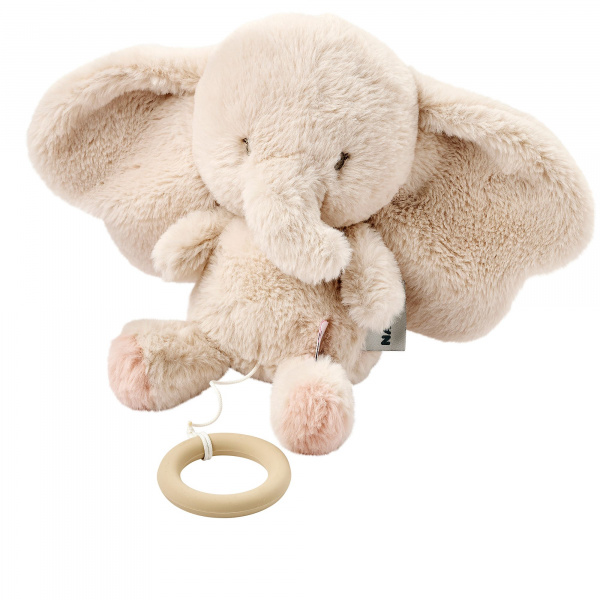 Peluche musical fanfan éléphant velours Nattou
