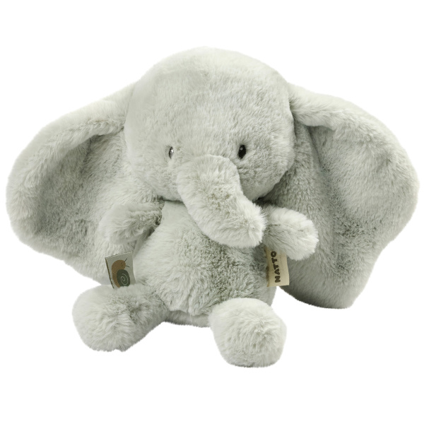 Peluche éléphant loulou vert tilleul Nattou