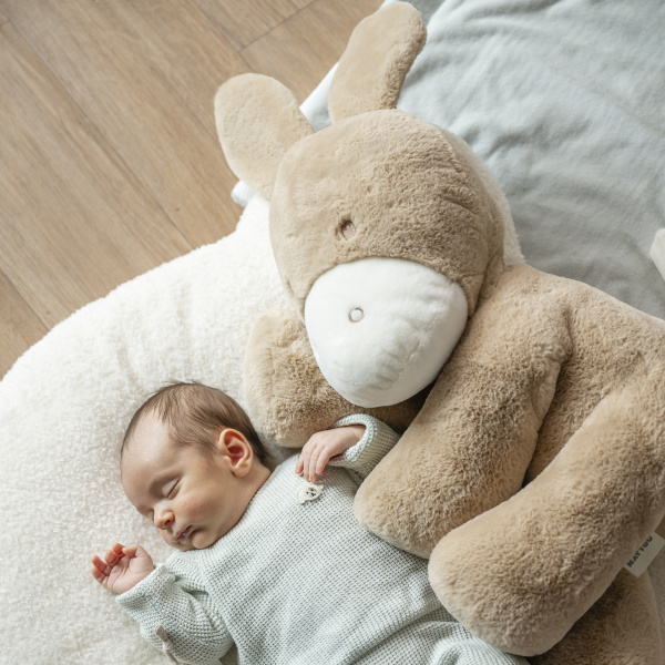 Maxi peluche âne caramel longs poils 60 cm Nattou