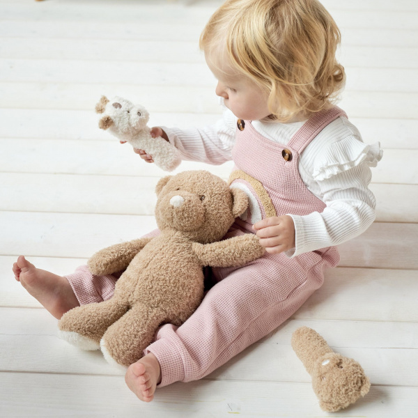 Peluche ours bouclette 30cm caramel teddy bouclette Nattou