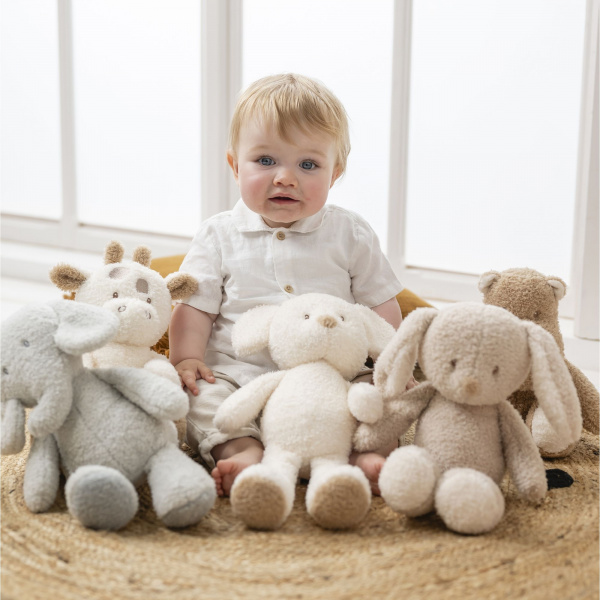 Peluche lapin bouclette 30cm beige teddy bouclette Nattou