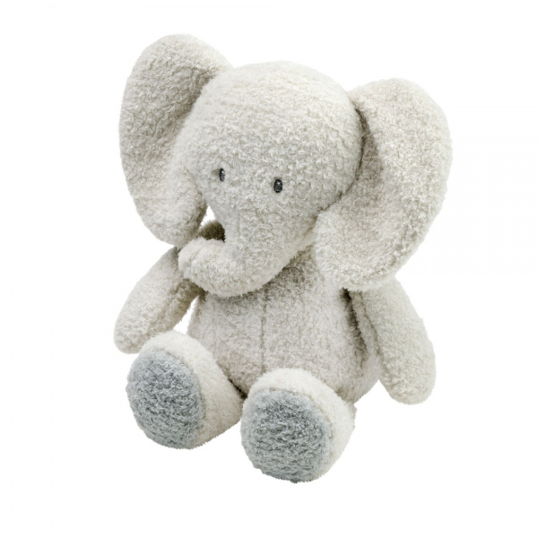 Peluche éléphant bouclette 30cm gris teddy bouclette Nattou