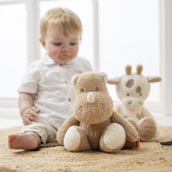 Peluche rhino bouclette 30cm caramel teddy bouclette Nattou