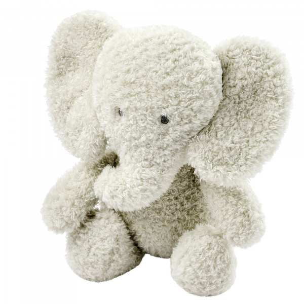 Peluche éléphant teddy bouclette 24cm gris Nattou