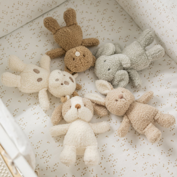 Peluche éléphant teddy bouclette 24cm gris Nattou