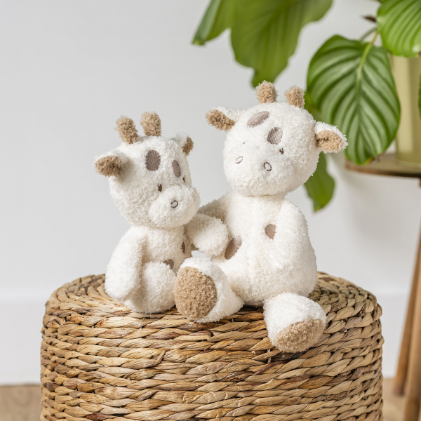 Peluche girafe teddy bouclette 24cm ecru Nattou